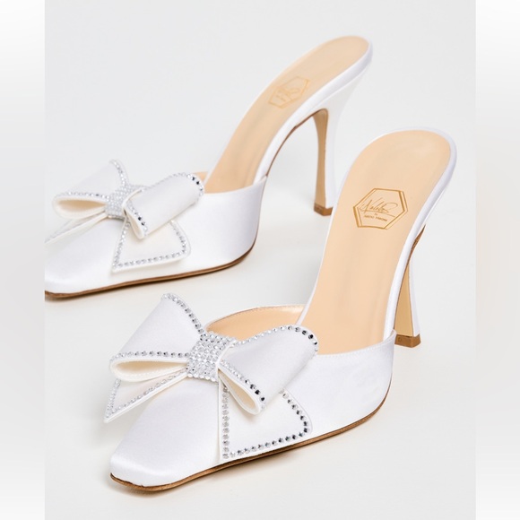 NWT Nalebe Dimante Satin Mule Heels - Picture 3 of 8